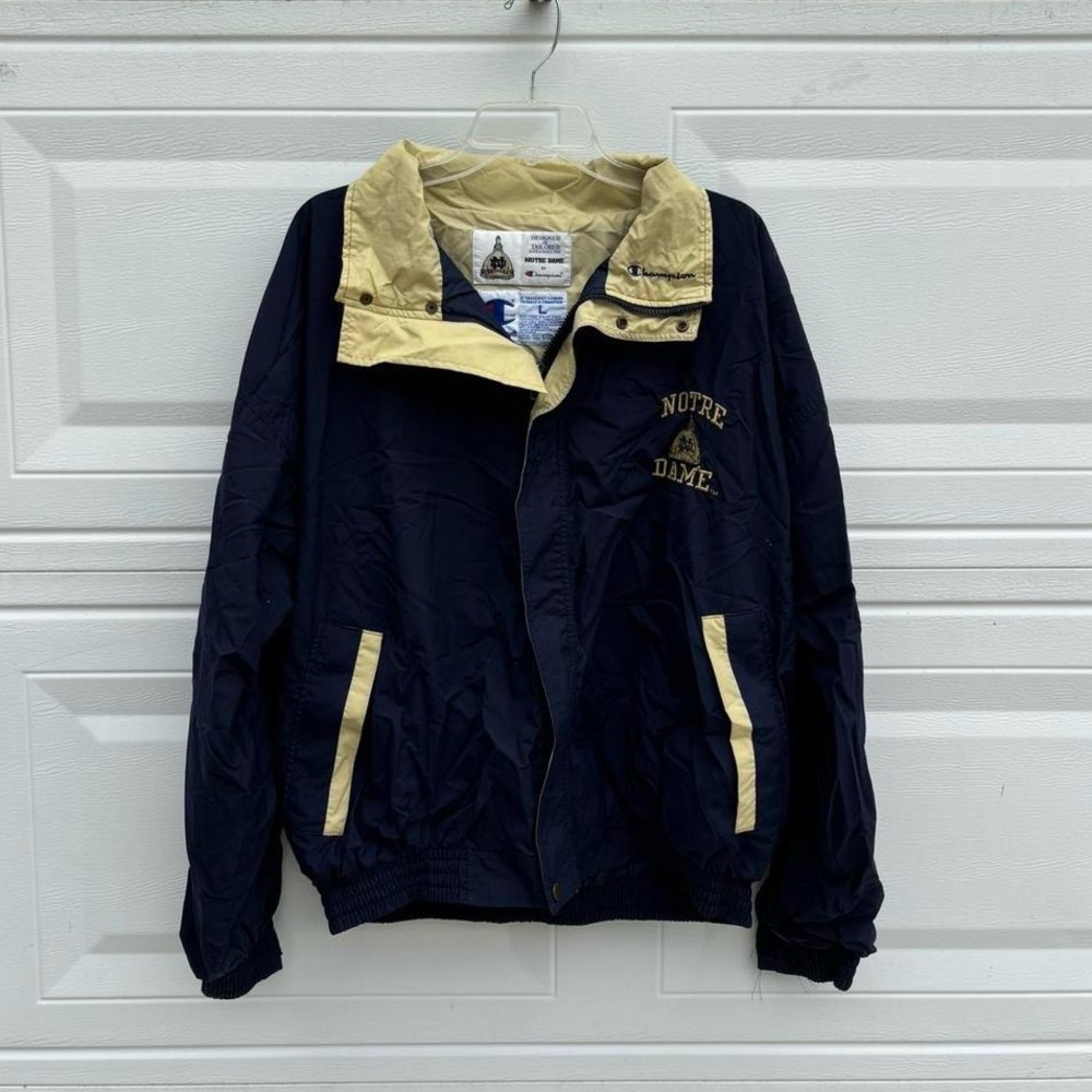 Rare Vintage Adult Large Champion University of Notre Dame Windbreaker Jacket